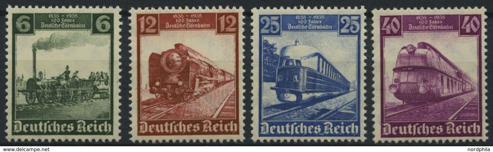 Dt. Reich 580-83 **, 1935, 100 Jahre Eisenbahn, Prachtsatz, Mi. 130.- - Autres & Non Classés