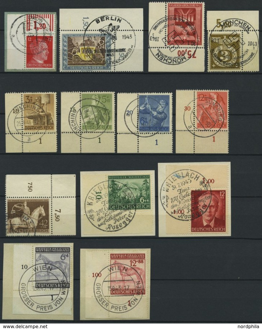 Dt. Reich 837-30,50-58 O,BrfStk , 1942/3, 13 Bogenecken, Pracht - Autres & Non Classés