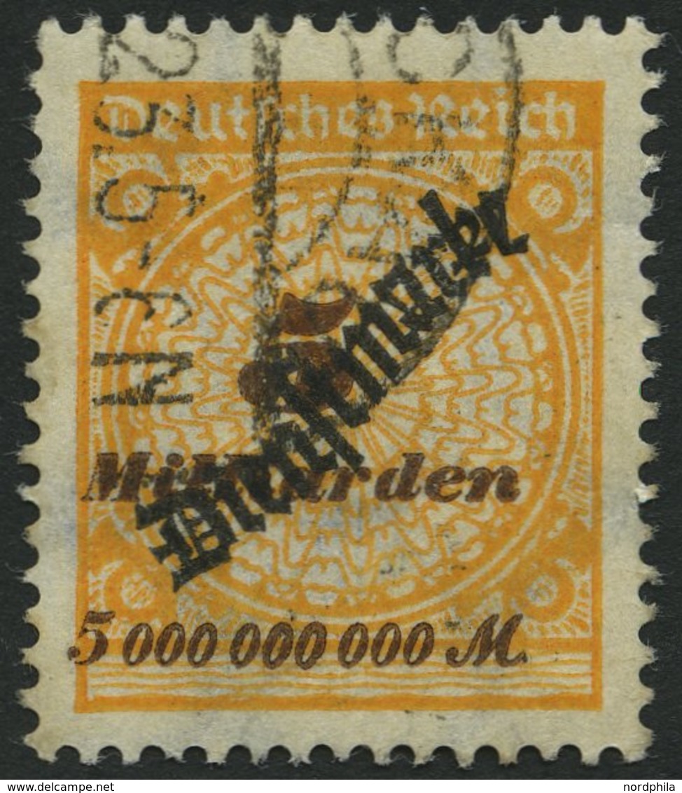 DIENSTMARKEN D 85 O, 1923, 5 Mrd. M. Lebhaftgelblichorange/siena, Feinst, Gepr. Infla, Mi. 110.- - Officials