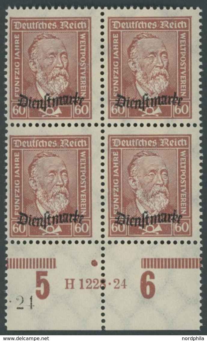 DIENSTMARKEN D 112/3 VB **, 1924, 60 Pf. Lebhaftbraunrot Und 80 Pf. Schwarzgrünblau In Viererblocks Mit HAN 1228.24! Und - Dienstzegels