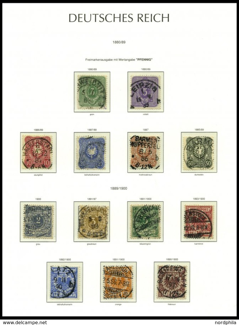 SAMMLUNGEN o, sauber gestempelte Sammlung Dt. Reich von 1872-1918 im Leuchtturm Falzlosalbum, Brustschilde bis auf Nr. 2