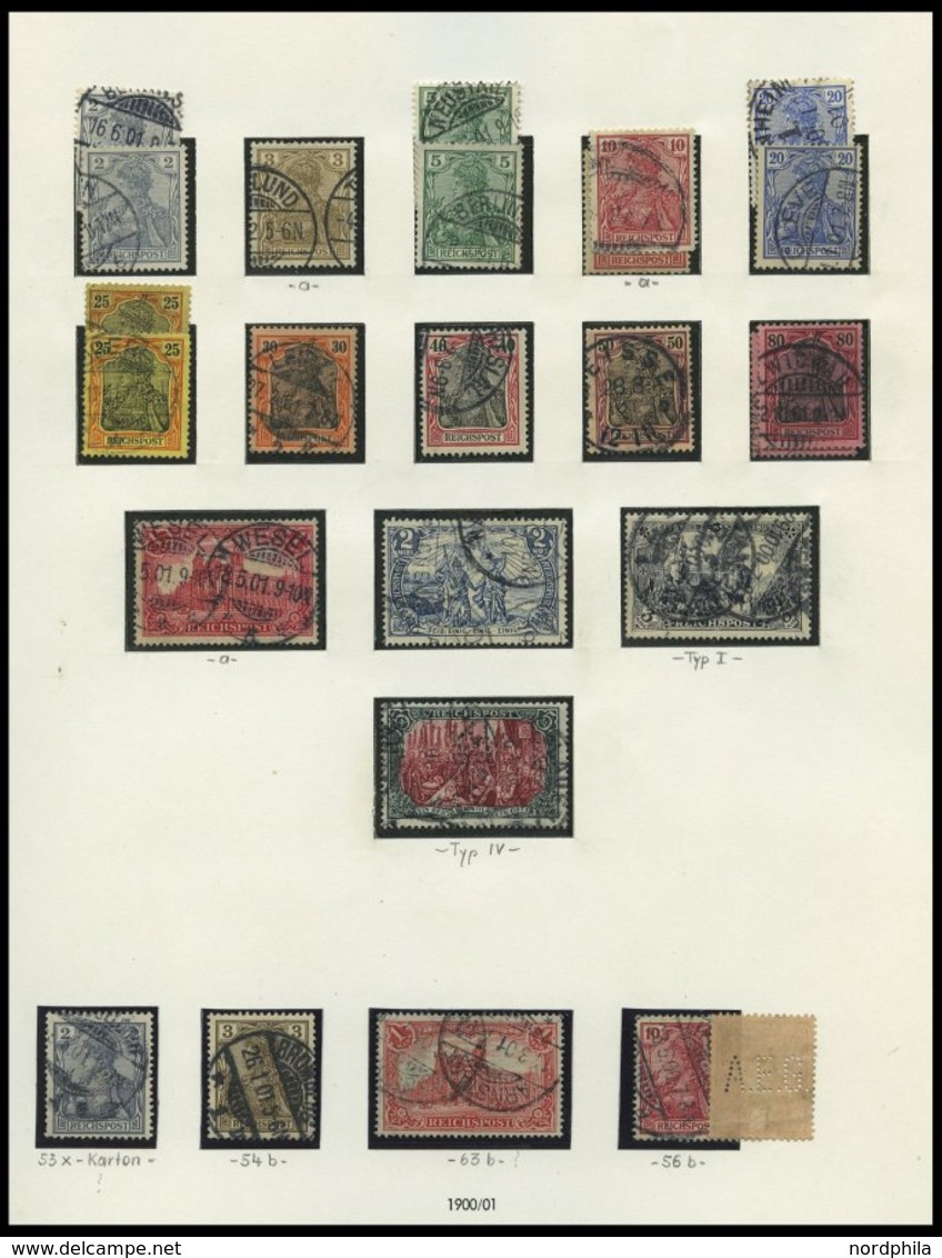 SAMMLUNGEN O,*,Brief , 1872-1923, Sammlung Dt. Reich Im SAFE Falzlosalbum, Sehr Reichhaltig Gesammelt Mit Vielen Nuancen - Oblitérés