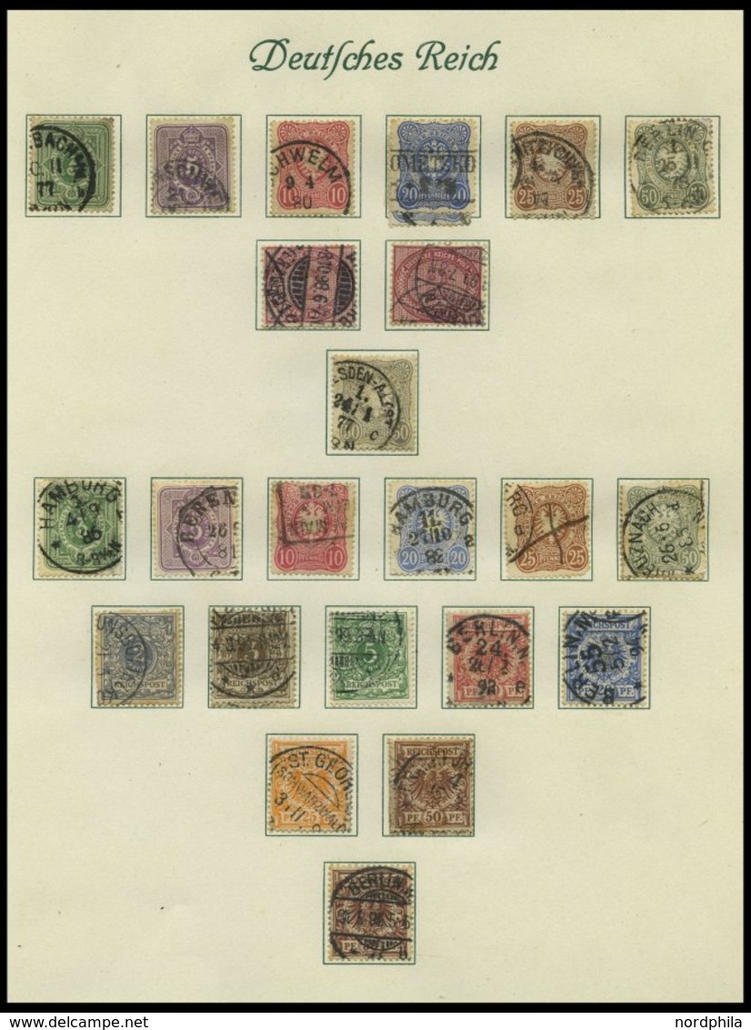SAMMLUNGEN O,* , 1872-1922, Alter, Meist Gestempelter Sammlungsteil Dt. Reich Auf Borek-Seiten Mit Interessantem Brustsc - Used Stamps
