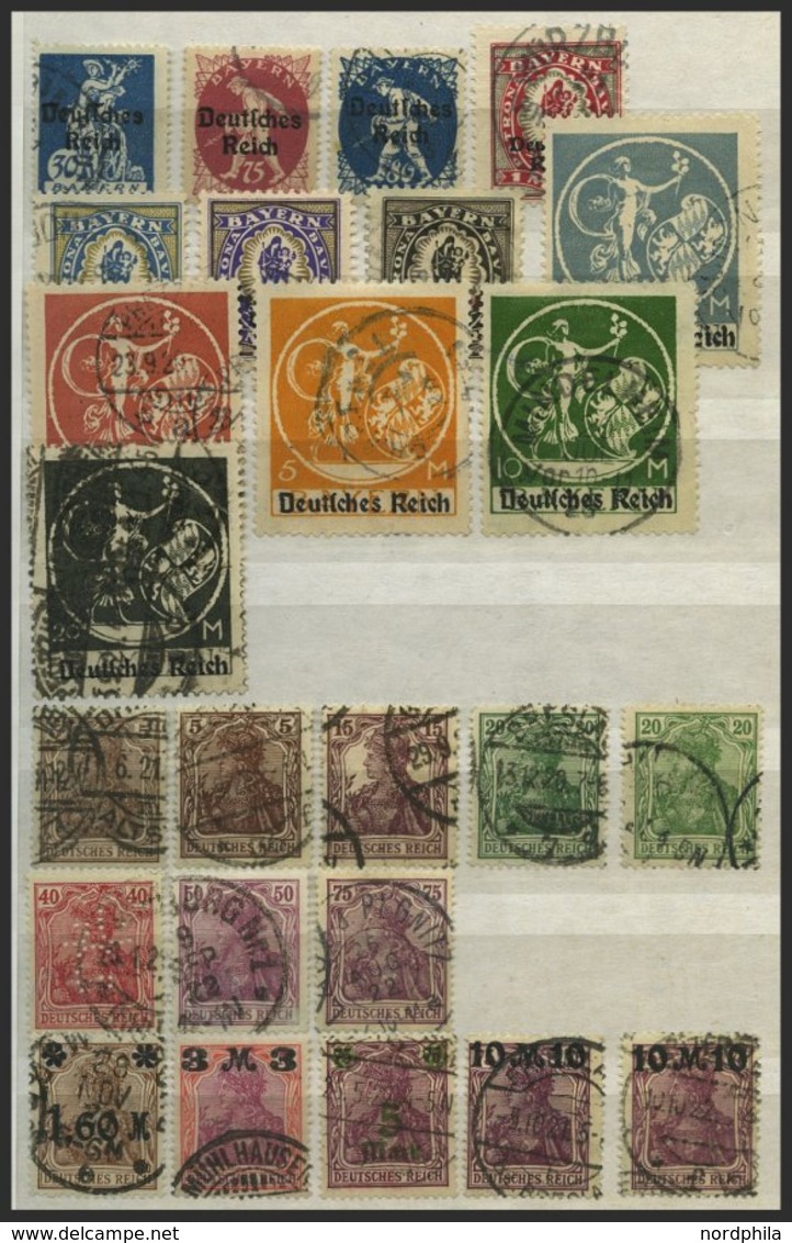 SAMMLUNGEN A. 99-337 O,BrfStk , 1916-23, Gestempelte Sammlung Von 217 Verschiedenen Meist Kleineren Werten Inflation Im  - Usati