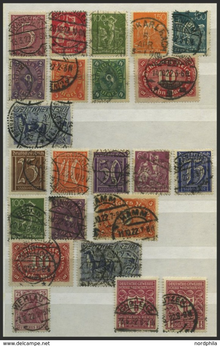 SAMMLUNGEN A. 99-337 O,BrfStk , 1916-23, Gestempelte Sammlung Von 217 Verschiedenen Meist Kleineren Werten Inflation Im  - Usati