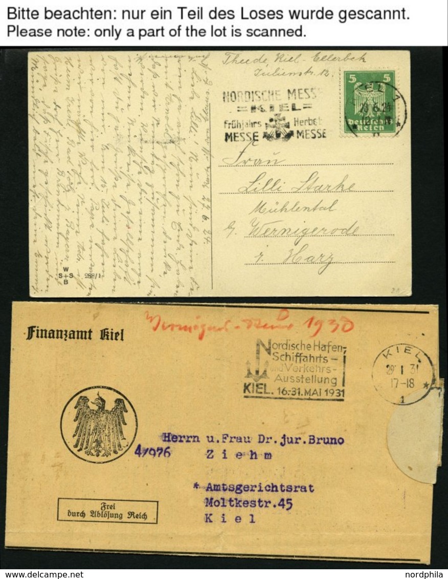 SAMMLUNGEN 1922-45, Reichhaltige Stempelsammlung Kieler Maschinenstempel Mit Werbeeinsätzen, Insgesamt 156 Belege Mit Vi - Usados