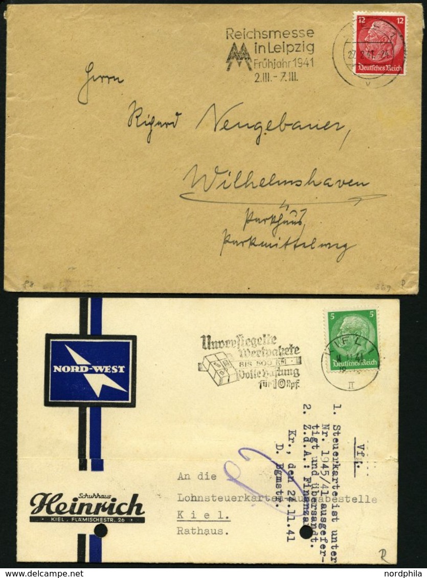 SAMMLUNGEN 1922-45, Reichhaltige Stempelsammlung Kieler Maschinenstempel Mit Werbeeinsätzen, Insgesamt 156 Belege Mit Vi - Oblitérés