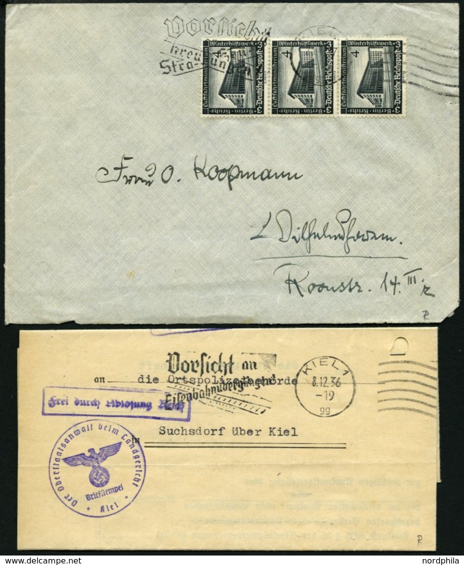 SAMMLUNGEN 1922-45, reichhaltige Stempelsammlung Kieler Maschinenstempel mit Werbeeinsätzen, insgesamt 156 Belege mit vi