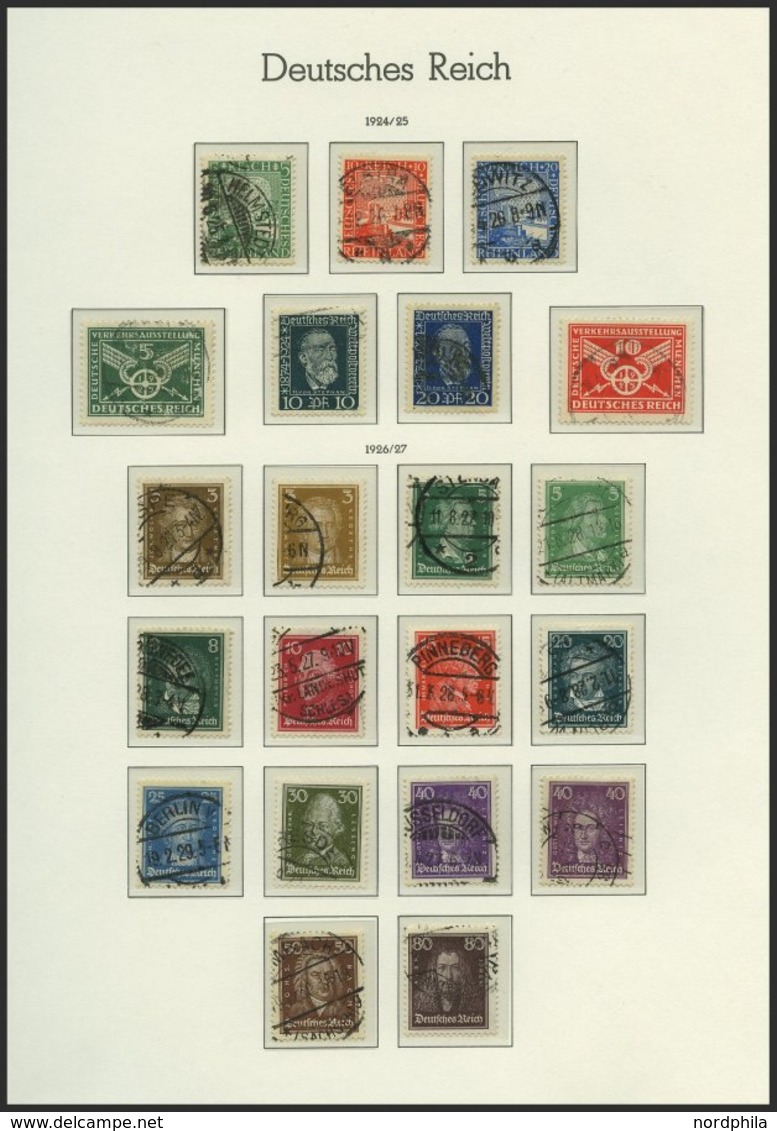 SAMMLUNGEN O, Gestempelte Sammlung Dt. Reich Von 1923-32 Auf Leuchtturmseiten Mit Guten Mittleren Ausgaben, Feinst/Prach - Used Stamps