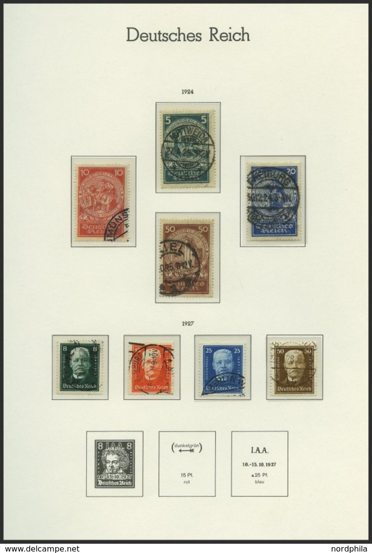 SAMMLUNGEN O, Gestempelte Sammlung Dt. Reich Von 1923-32 Auf Leuchtturmseiten Mit Guten Mittleren Ausgaben, Feinst/Prach - Used Stamps