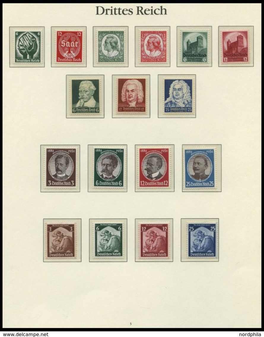 SAMMLUNGEN **, 1933-49 Bis Auf Ganz Wenige Ausnahmen Saubere Postfrische Sammlung Im Borek Falzlosalbum, Ab 1934 Bis Auf - Used Stamps