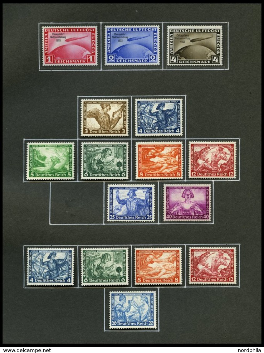 SAMMLUNGEN *, 1933-45, Ungebrauchte Sammlung Dt. Reich, Bis Auf Die Blocks Komplett Im Alten Album, Fast Nur Prachterhal - Used Stamps