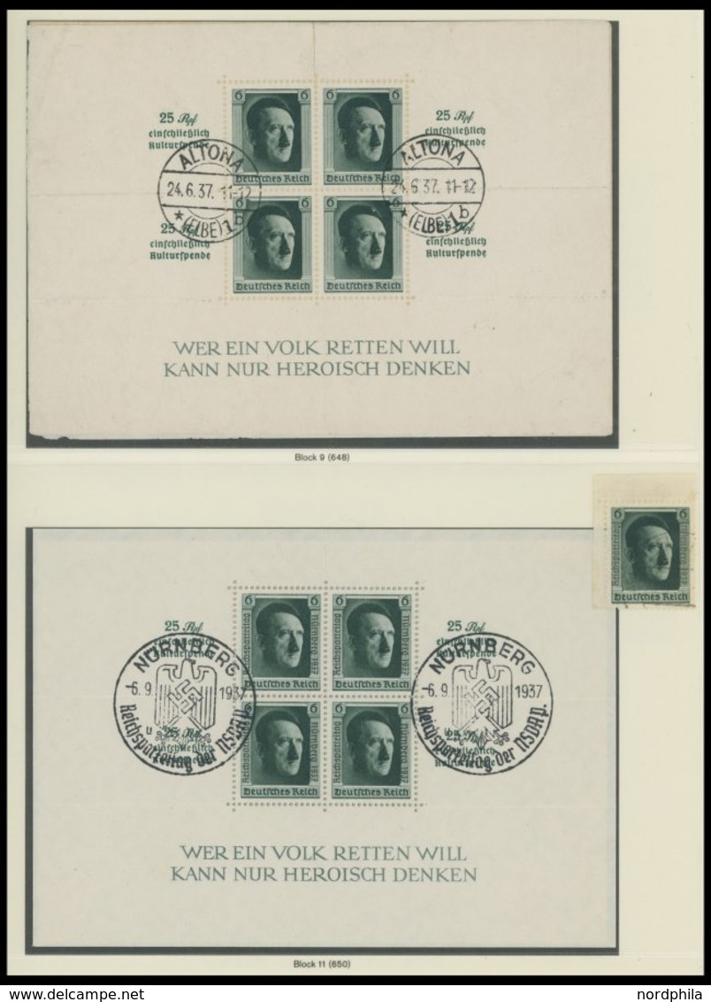 SAMMLUNGEN O, 1933-45, Bis Auf Chicagofahrt, Block 2 Und 3 In Den Hauptnummern Komplette Sammlung Bis 1944 Im Falzlosalb - Used Stamps