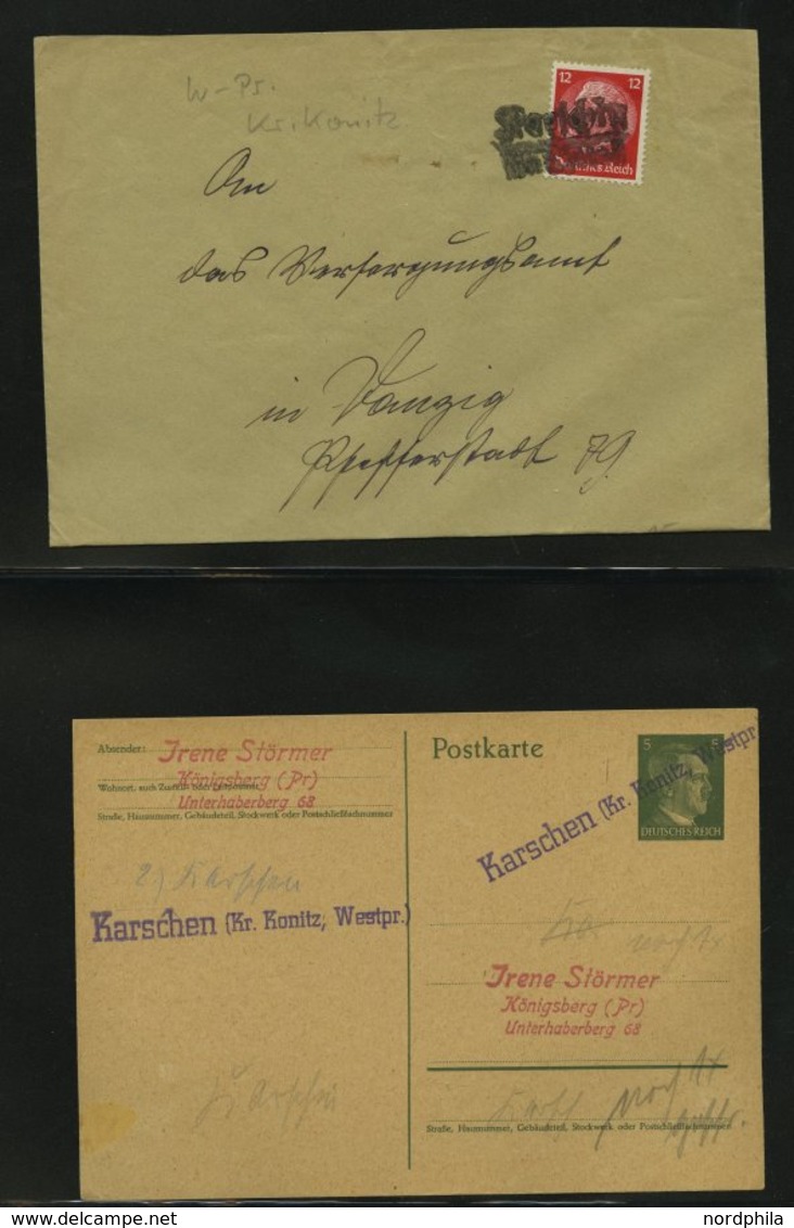 SAMMLUNGEN 1939/45, Kreis Konitz In Westpreußen, Stempelsammlung Der Provisorischen Entwertungen, Insgesamt 55 Teils Seh - Usati