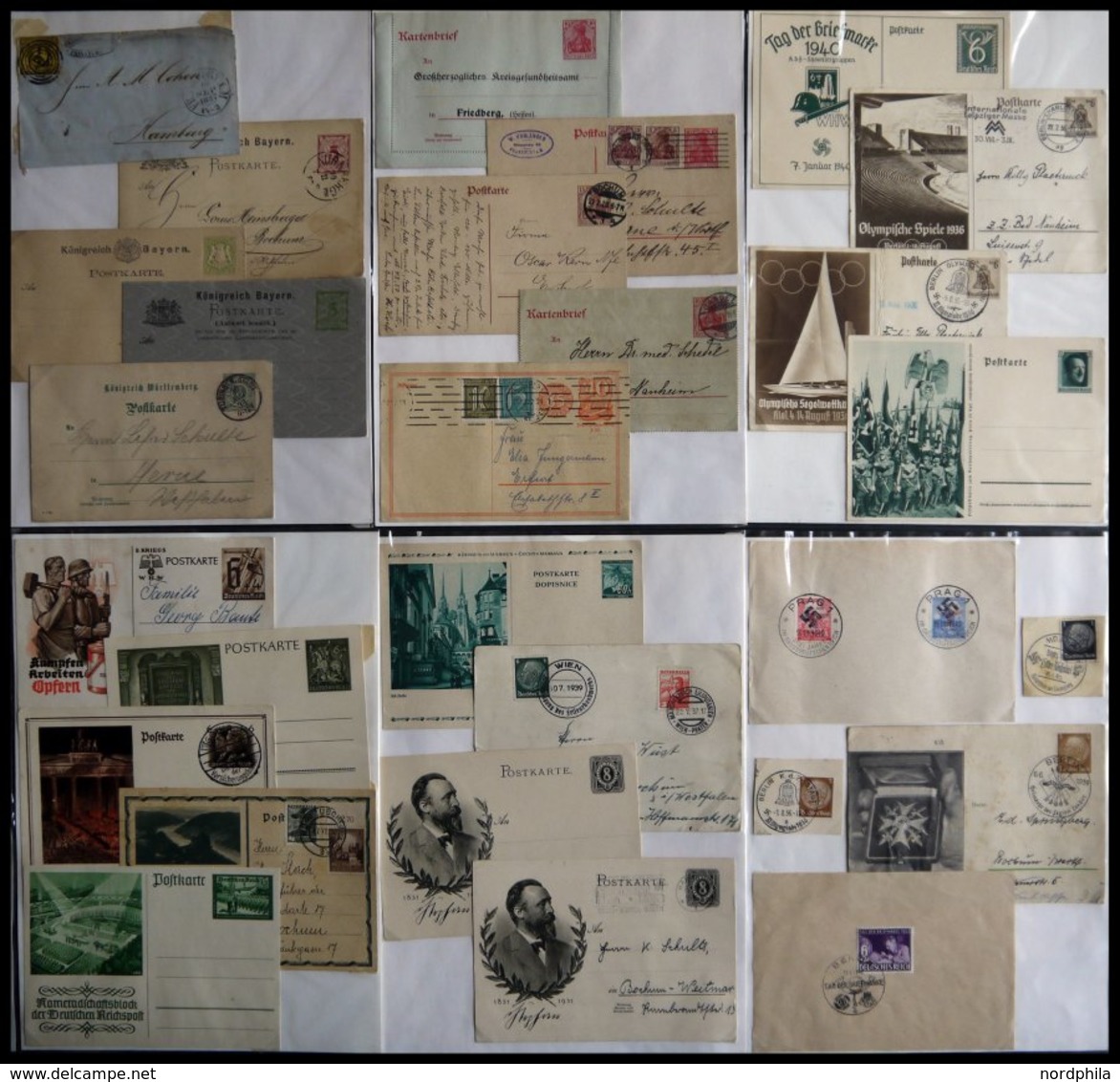 LOTS Ca. 1882-1939, Partie Von 56 Belegen, Meist Ganzsachen, Dabei Einige Bessere Sonderstempel, Fast Nur Prachterhaltun - Used Stamps