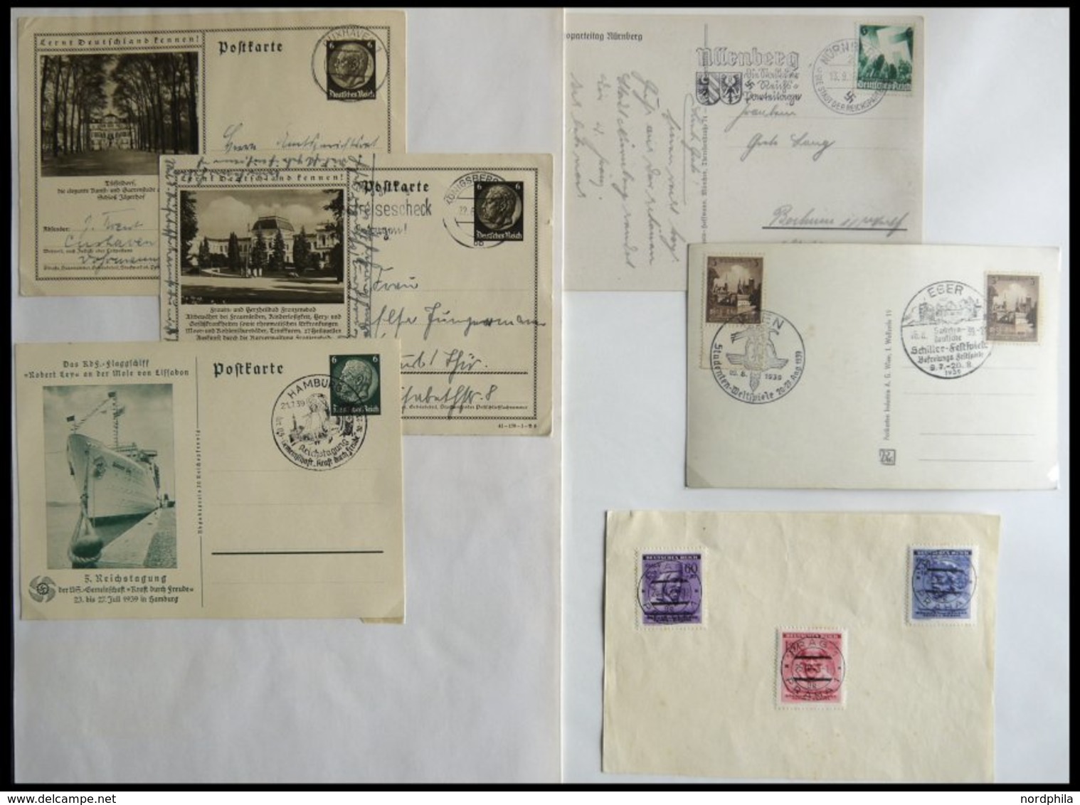 LOTS Ca. 1882-1939, Partie Von 56 Belegen, Meist Ganzsachen, Dabei Einige Bessere Sonderstempel, Fast Nur Prachterhaltun - Used Stamps