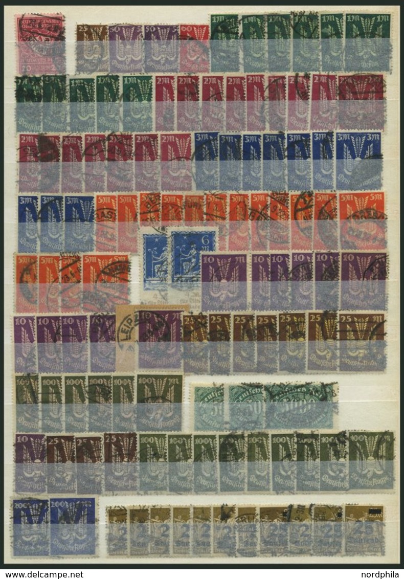 LOTS O, 1922/3, Gestempelte Dublettenpartie Inflation Von 154 Meist Kleineren Und Mittleren Werten, Meist Feinst/Pracht, - Usados