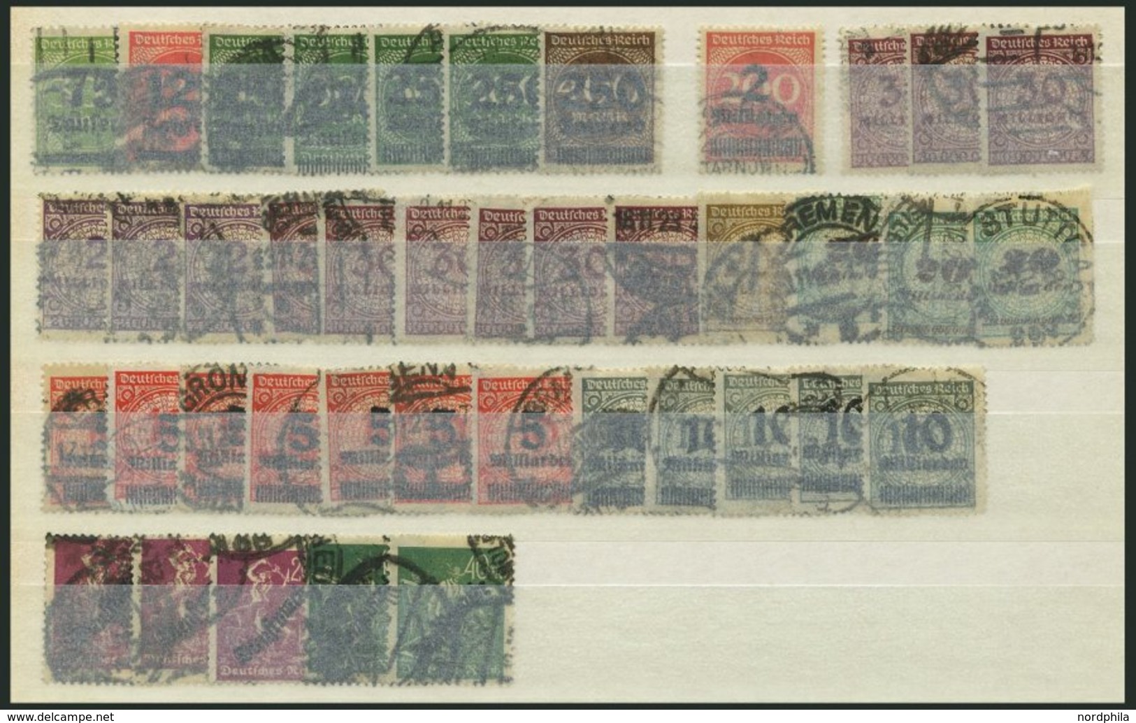 LOTS O, 1922/3, Gestempelte Dublettenpartie Inflation Von 154 Meist Kleineren Und Mittleren Werten, Meist Feinst/Pracht, - Used Stamps