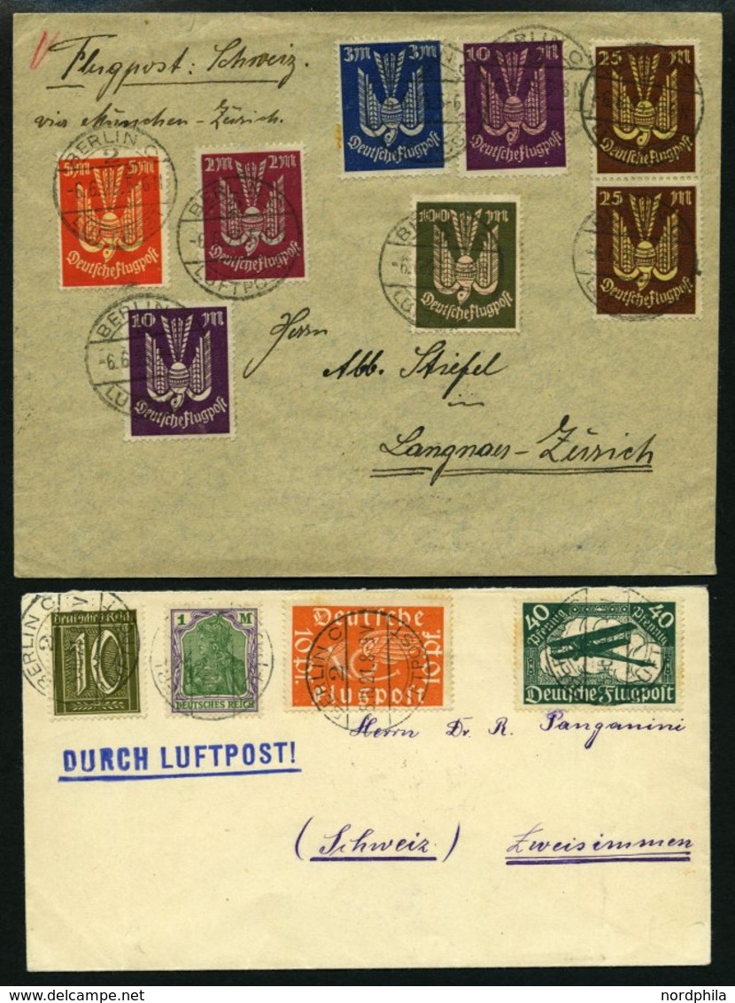 LOTS 1921-23, 6 Verschiedene Luftpostbelege In Die Schweiz, Meist Pracht, Besichtigen! - Usados