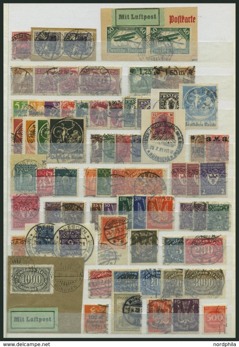 LOTS O,BrfStk , 1919-23, 126 Verschiedene Kleinere Mittlere Werte Inflation, Feinst/Pracht, Alle Geprüft Infla, Mi. 1150 - Oblitérés