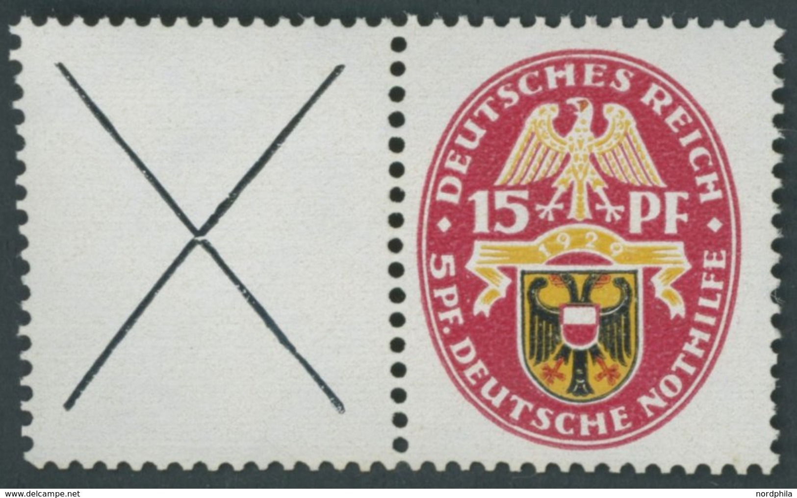 ZUSAMMENDRUCKE W 36 **, 1929, Nothilfe X + 15, Pracht, Mi. 70.- - Se-Tenant