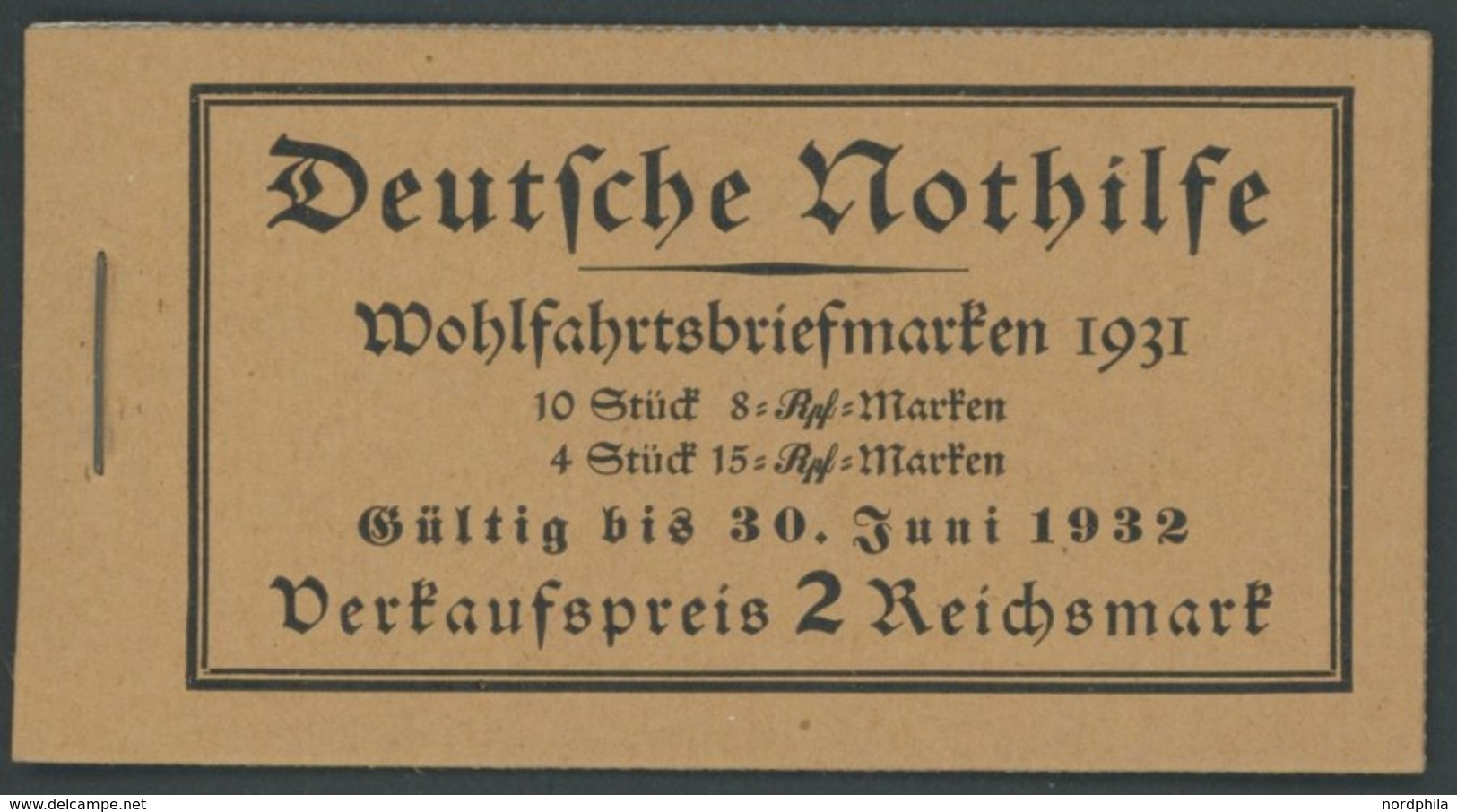 ZUSAMMENDRUCKE MH 30.3 **, 1931, Markenheftchen Nothilfe, Durchgezähnt/nicht Durchgezähnt, Pracht, Mi. 450.- - Se-Tenant