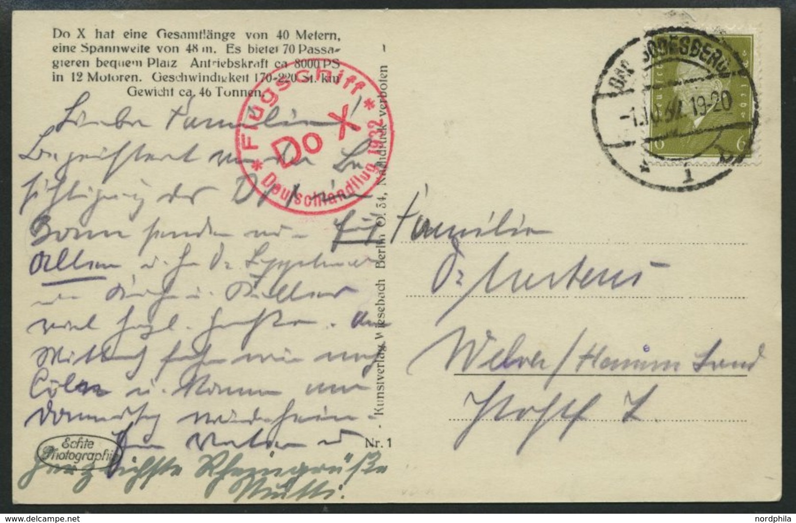 DO-X LUFTPOST 66.c. BRIEF, 01.10.1932, Deutschlandrundflug Der DO X, Etappe Bad Godesberg, Mit Rotem Stempel Deutschland - Storia Postale