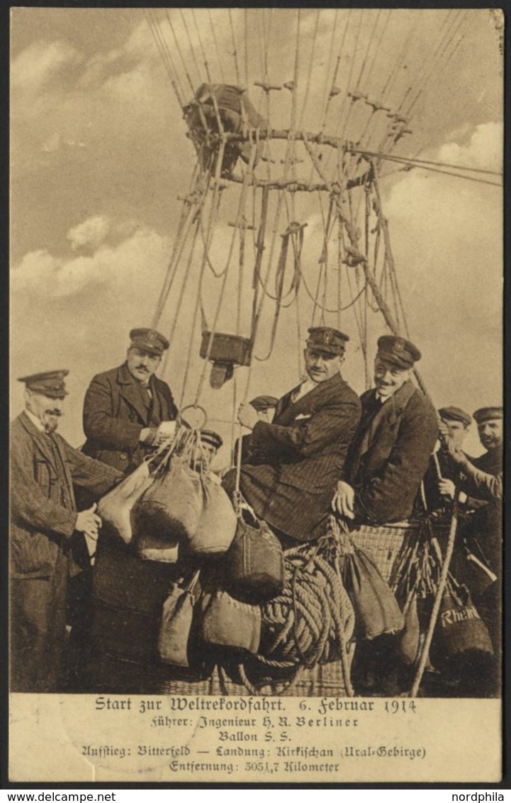 BALLON-FAHRTEN 1897-1916 13.2.1916, Berliner Verein Für Luftschiffahrt, Abwurf Vom Ballon MÖDEBECK, Postaufgabe In Oberh - Airships