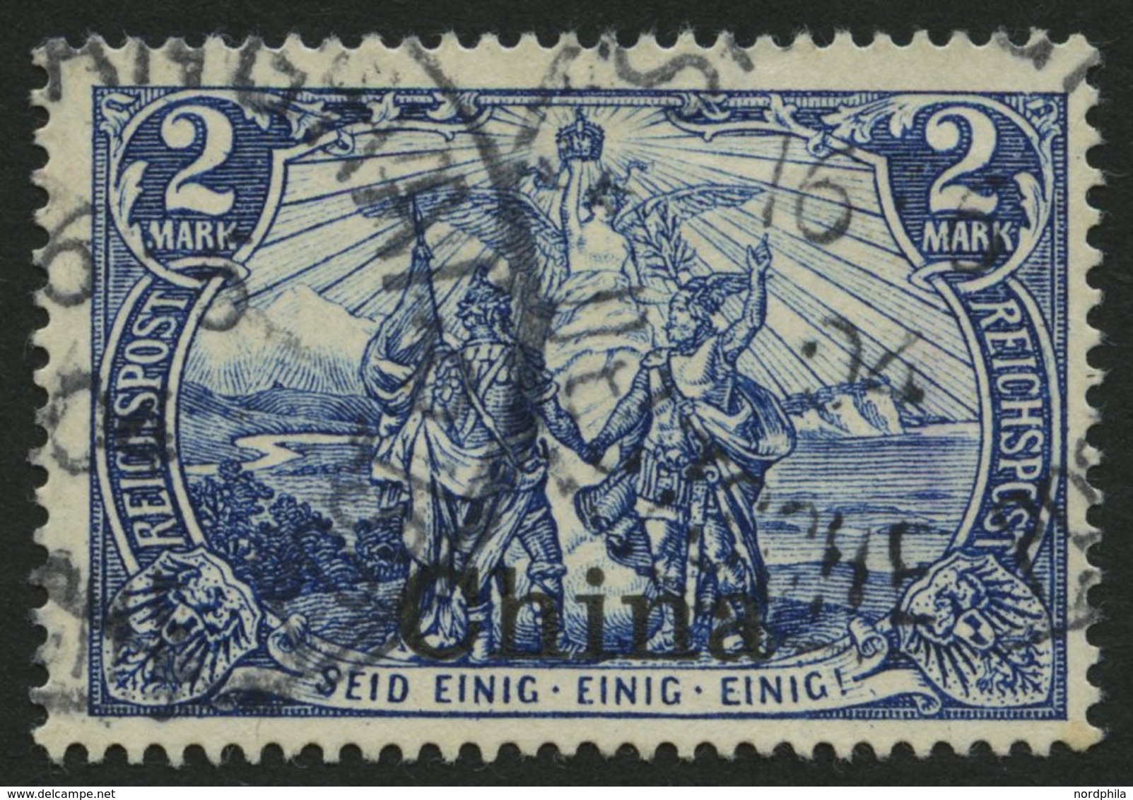 DP CHINA 25II O, 1901, 2 M. Reichspost, Type II, Pracht, Mi. 100.- - China (kantoren)