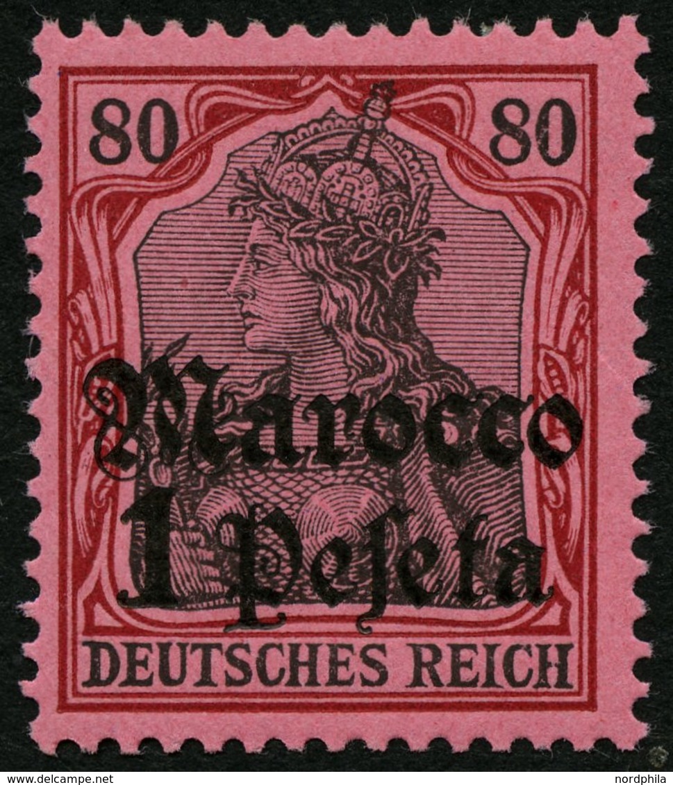 DP IN MAROKKO 29 **, 1905, 1 P. Auf 80 Pf., Ohne Wz., Postfrisch, Pracht, Mi. 70.- - Marruecos (oficinas)