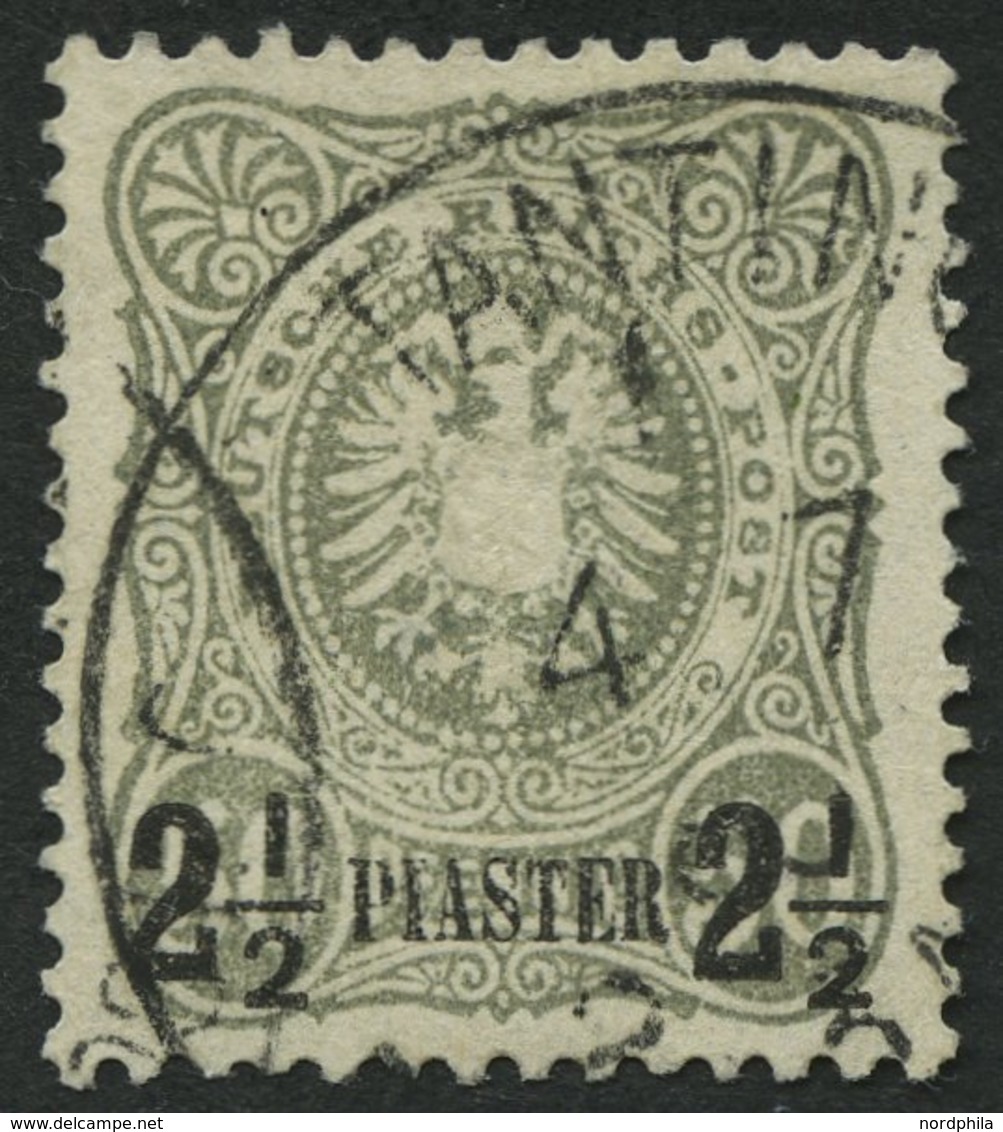 DP TÜRKEI 5a O, 1884, 21/2 PIA. Auf 50 Pf. Graugrün, Feinst, Mi. 190.- - Turkey (offices)