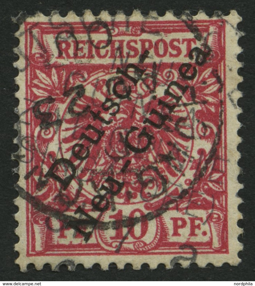 DEUTSCH-NEUGUINEA 3a O, 1897, 10 Pf. Lebhaftlilarot Mit Seepoststempel NEU-GUINEA - ZWEIGLINIE SINGAPORE A Und K1 HONGKO - Nouvelle-Guinée