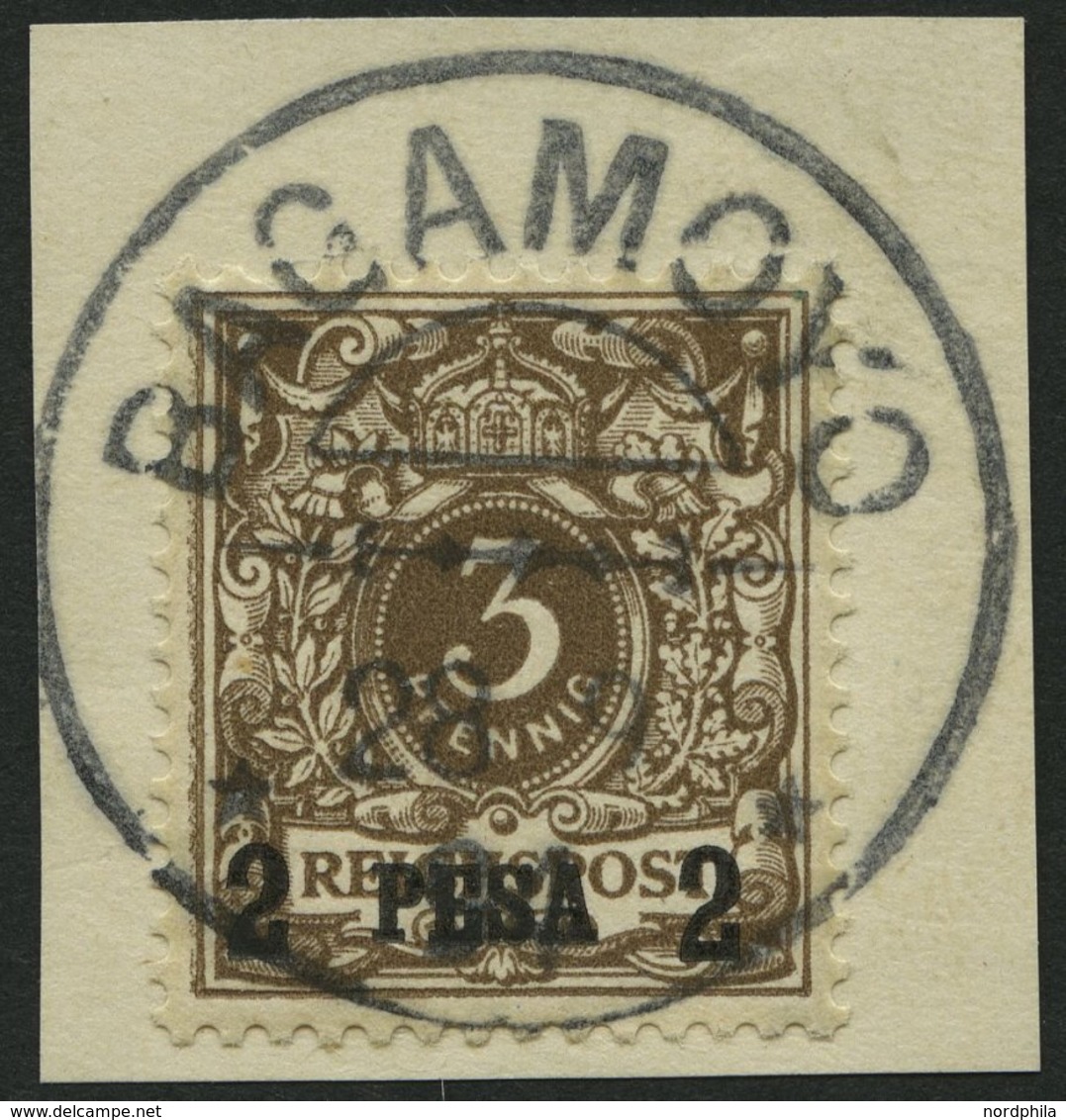 DEUTSCH-OSTAFRIKA 1I BrfStk, 1893, 2 P. Auf 3 Pf. Mittelbraun, Zentrischer Stempel BAGAMOYO, Kabinettbriefstück - Africa Orientale Tedesca
