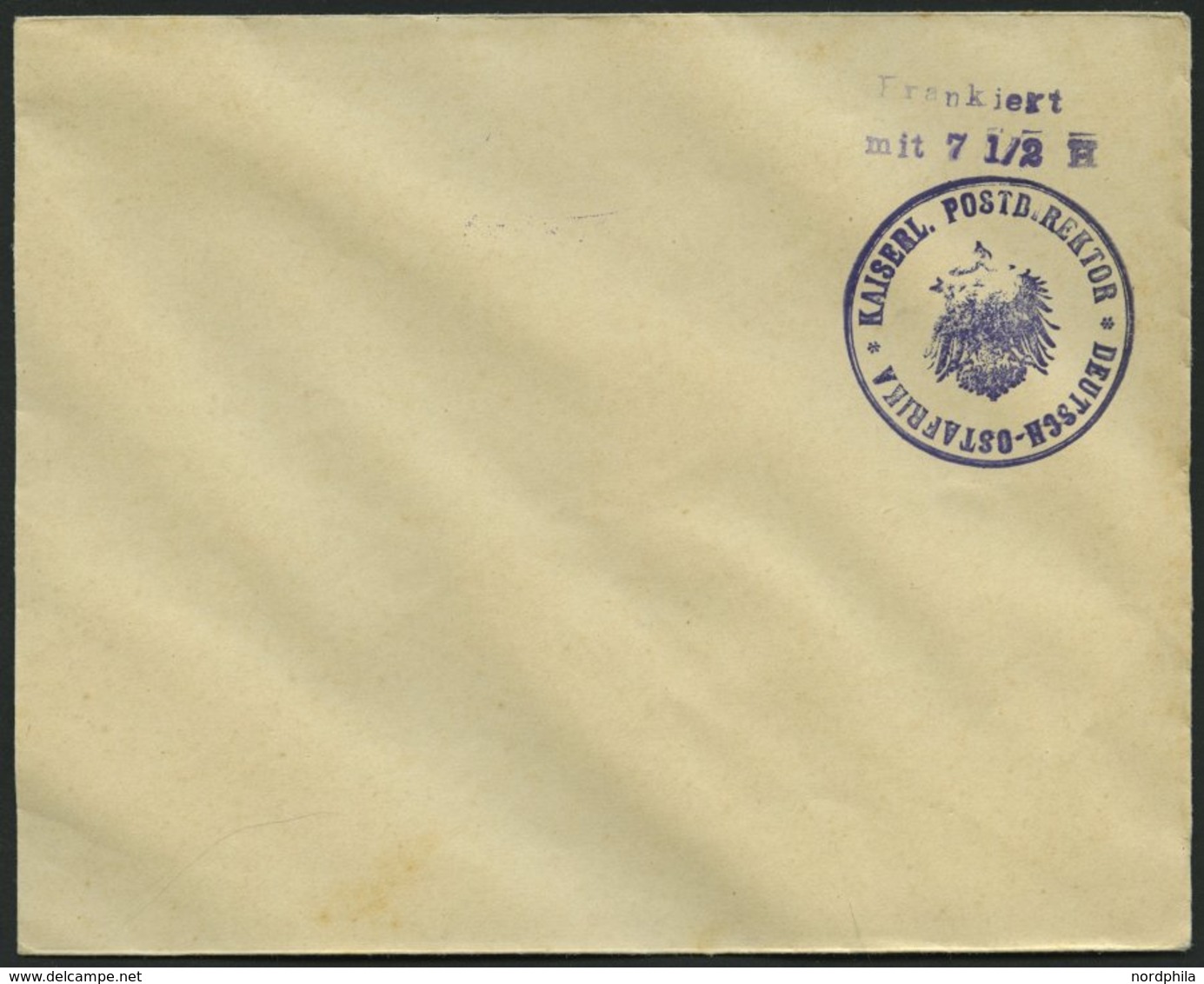 DEUTSCH-OSTAFRIKA PU 1b BRIEF, Vorausfrankierung: MOROGORA, 71/2 H. Violett, Ungebraucht, Pracht - Duits-Oost-Afrika