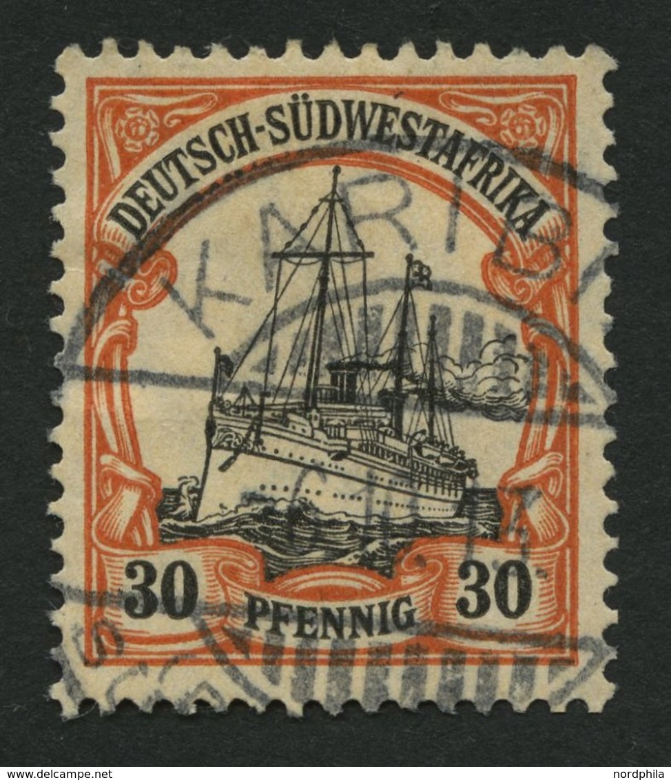 DSWA 28x O, 1911, 30 Pf. Dunkelorange/gelbschwarz Auf Chromgelb, Mit Wz., Pracht, Mi. 65.- - África Del Sudoeste Alemana