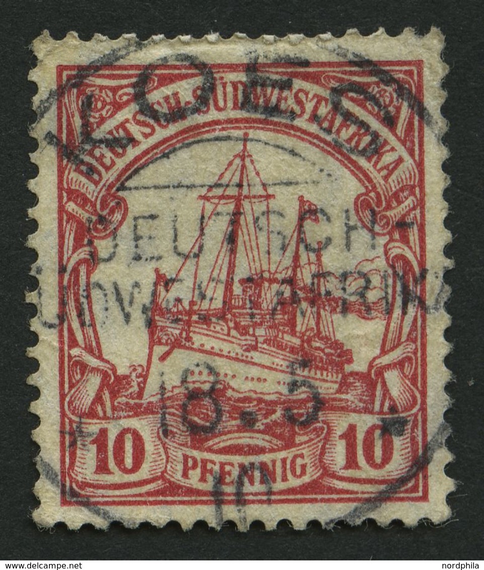 DSWA 26 O, KOES, Zentrisch Auf 10 Pf. Karminrot, Feinst (ein Paar Stumpfe Zähne) - German South West Africa