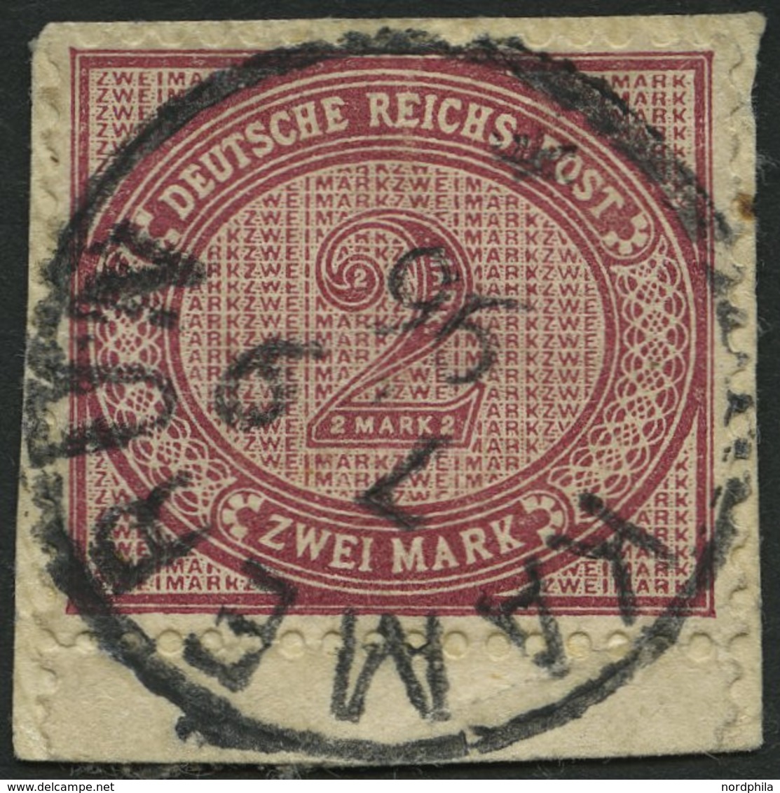 KAMERUN V 37e BrfStk, 1896, 2 M. Dunkelrotkarmin, Stempel KAMERUN, Postabschnitt, Pracht - Camerún