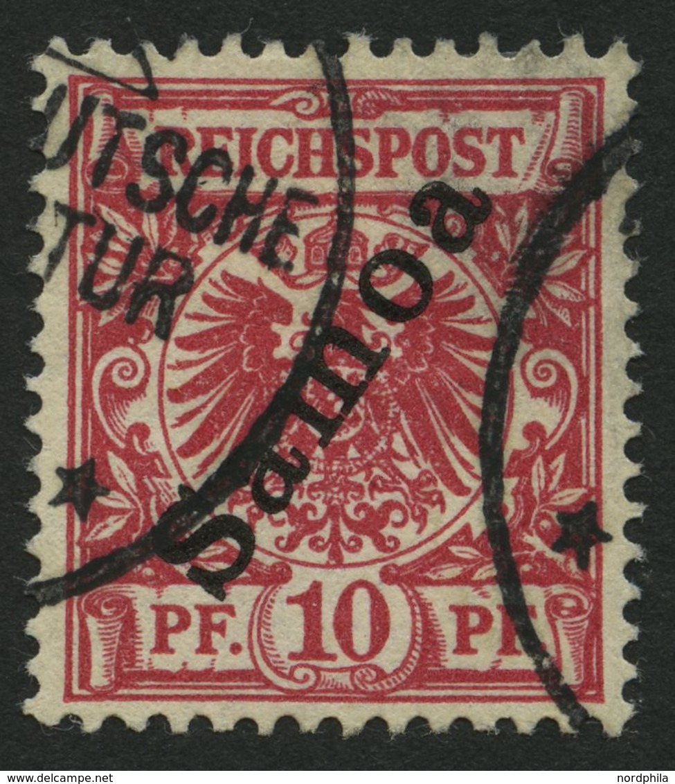 SAMOA 3b O, 1900, 10 Pf. Dunkelrosa, Pracht, Fotobefund Jäschke-L., Mi. 250.- - Samoa