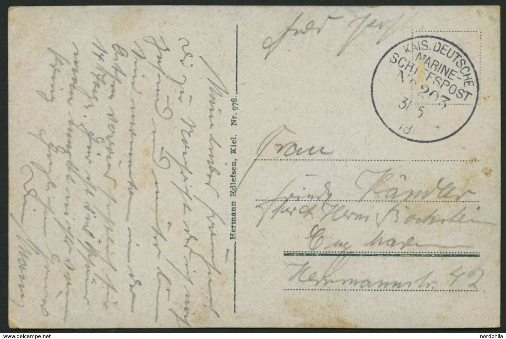 MSP VON 1914 - 1918 203 (Minenschiff PELIKAN), 31.5.1918, Feldpostkarte Von Bord Der Pelikan, Feinst - Maritiem