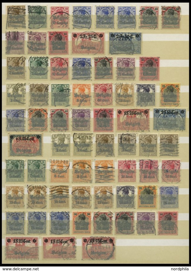 LANDESPOST IN BELGIEN O, Kleine Gestempelte Partie Von 1914-16, U.a. Mit Mi.Nr. 10-25, Fast Nur Pracht, Mi. 510.- - Bezetting 1914-18