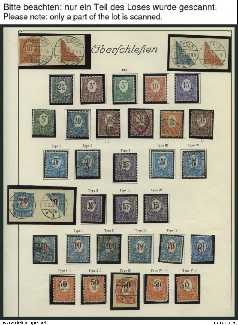 OBERSCHLESIEN O,*,**, BrfStk, Interessante Sammlung Oberschlesien Von 1920-22 Mit Besseren Werten, Dienstmarken Sowie Ei - Other & Unclassified