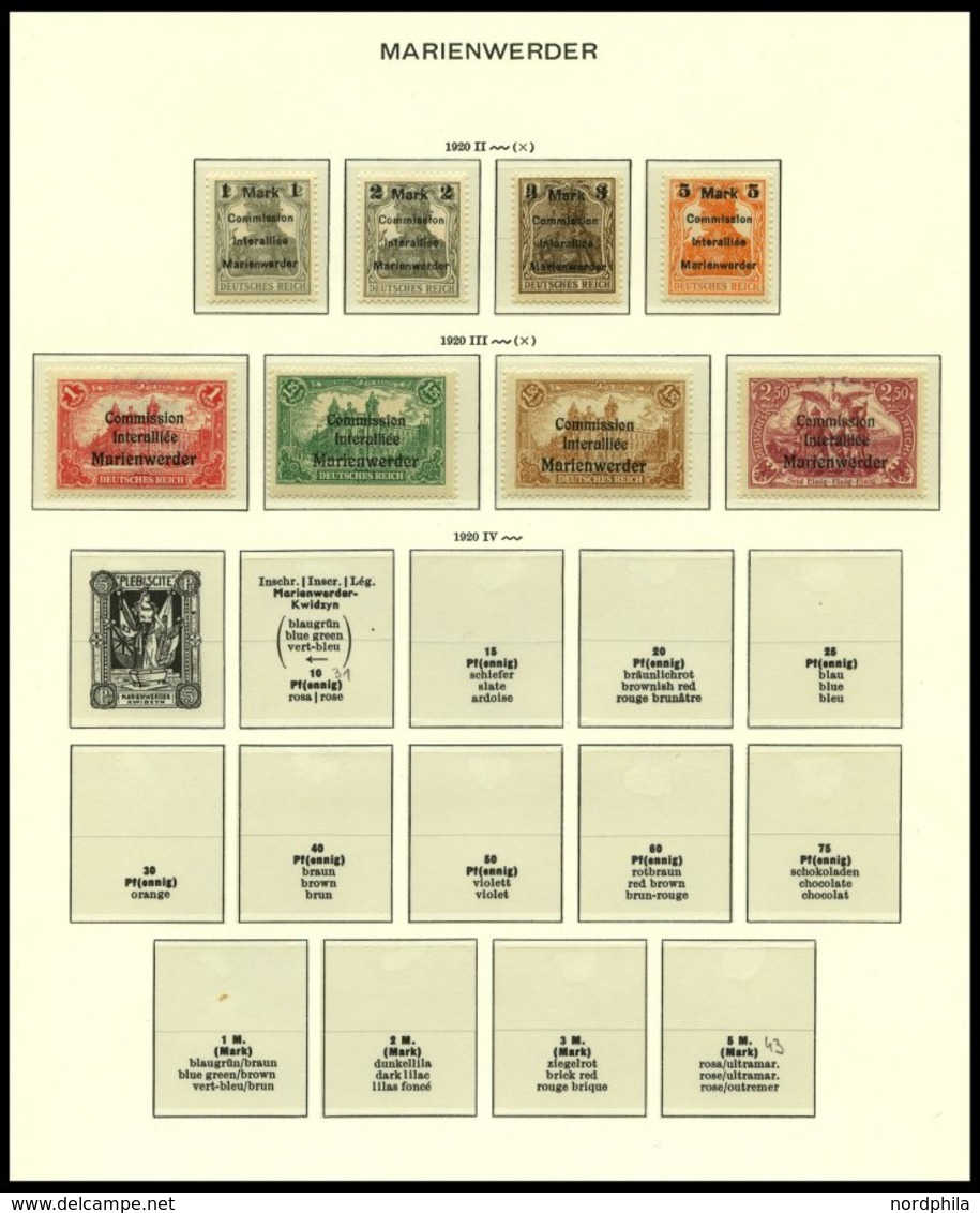 SAMMLUNGEN, LOTS *,o,** , 1920/1, Sammlung Abstimmungsgebiete Mit Mittleren Ausgaben Auf Schaubek Falzlosseiten, Fast Nu - Altri & Non Classificati