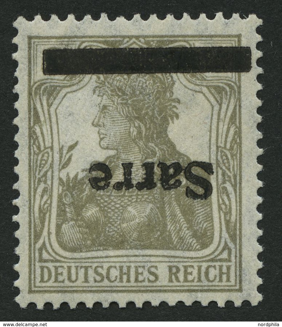 SAARGEBIET 1IK **, 1929, 2 Pf, Gelbgrau, Type I, Kopfstehender Aufdruck, Pracht, R!, Gepr. Burger, Mi. 650.- - Andere & Zonder Classificatie