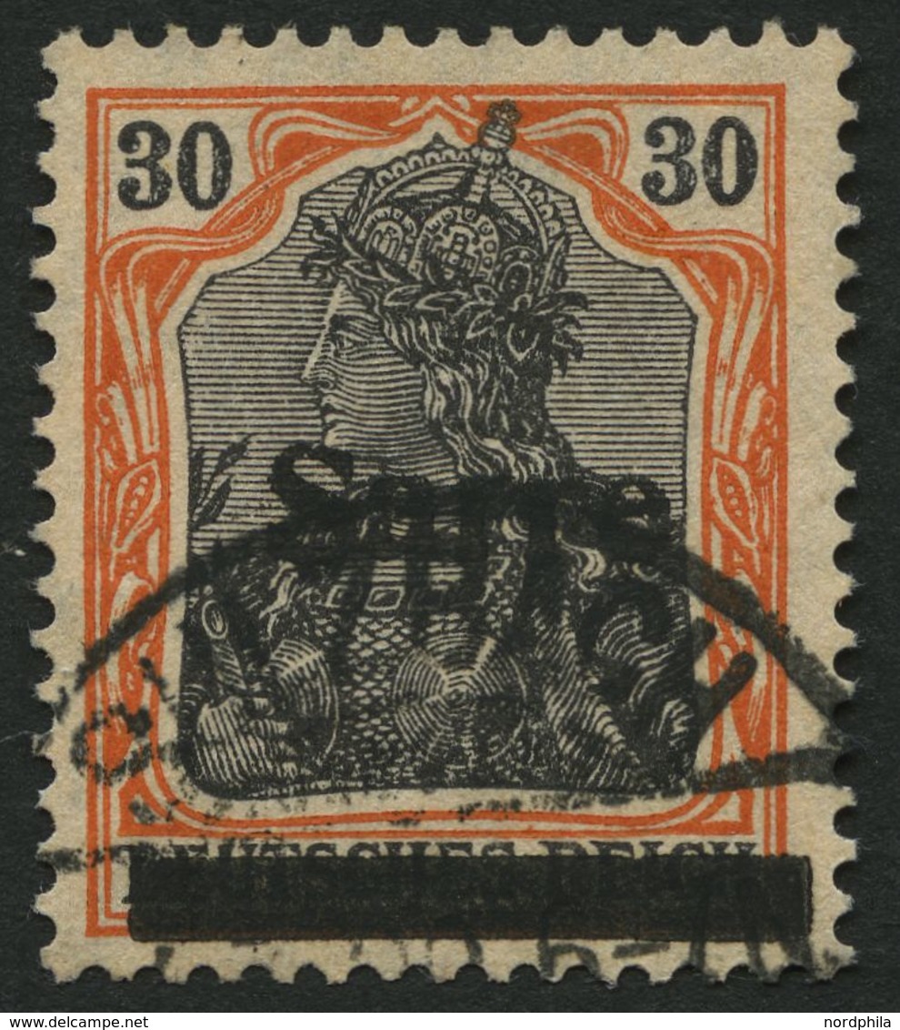 SAARGEBIET 10xID O, 1920, 30 Pf. Dunkelrotorange/schwarz Auf Chromgelb, Type I, Mit Plattenfehler Balkenteilung Senkrech - Altri & Non Classificati