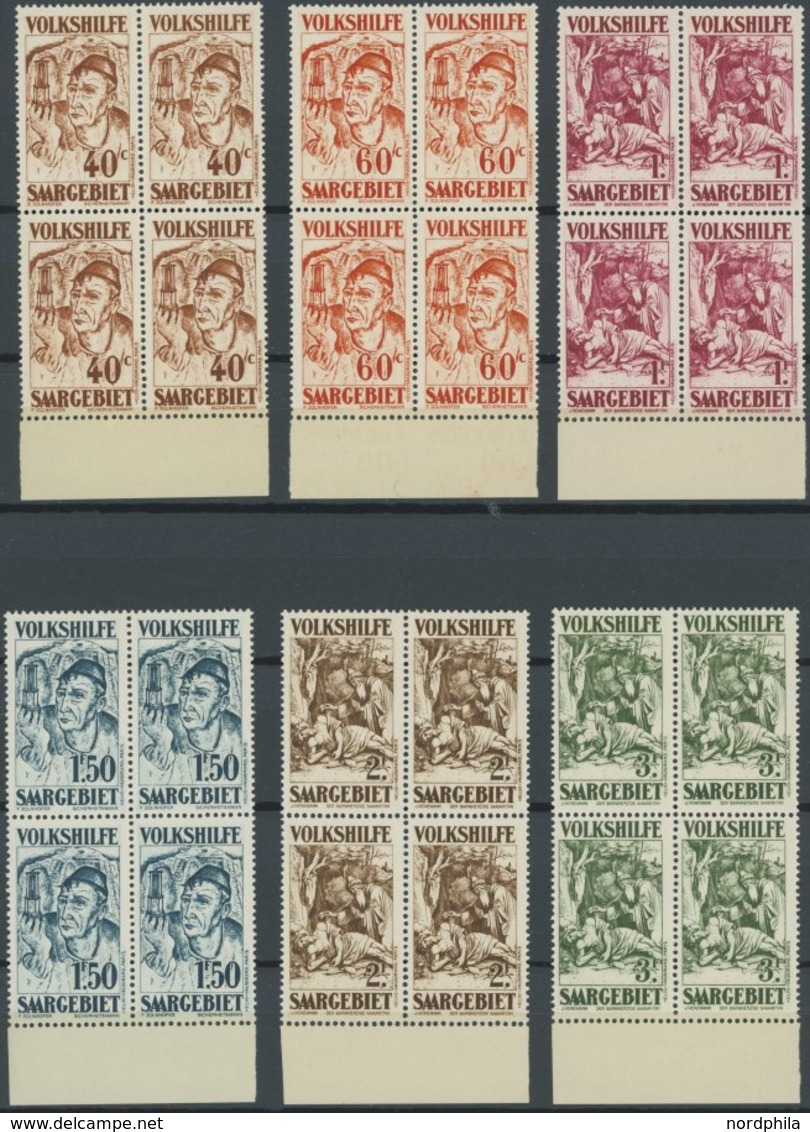 SAARGEBIET 144-50 VB **, 1931, Gemälde III In Viererblocks Vom Unterrand, Prachtsatz, Mi. 1800.- - Autres & Non Classés