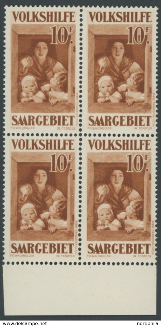 SAARGEBIET 144-50 VB **, 1931, Gemälde III In Viererblocks Vom Unterrand, Prachtsatz, Mi. 1800.- - Autres & Non Classés