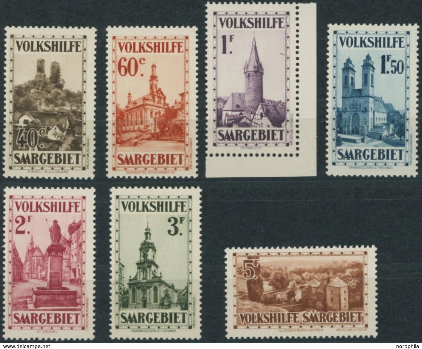 SAARGEBIET 161-67 **, 1932, Burgen Und Kirchen, Prachtsatz, Mi. 750.- - Autres & Non Classés