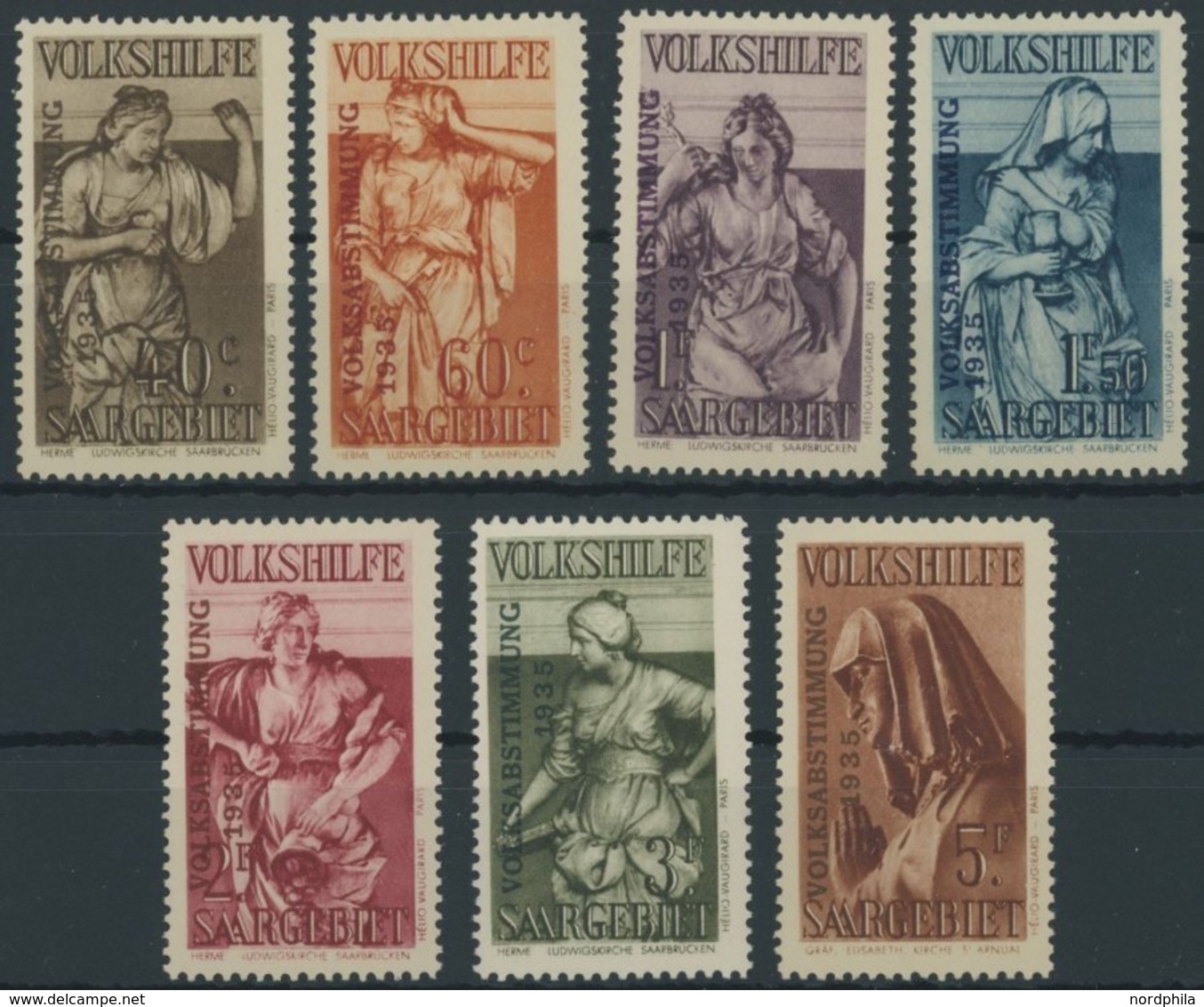 SAARGEBIET 199-205 **, 1934, Volksabstimmung, Prachtsatz, Mi. 170.- - Other & Unclassified