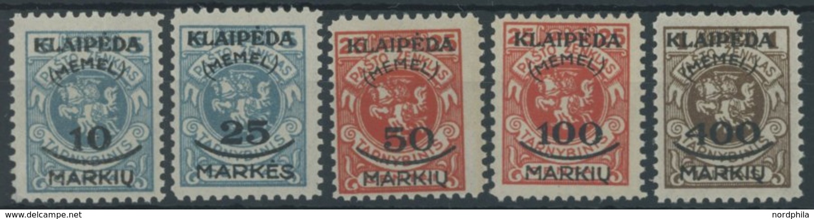 MEMELGEBIET 124-28 **, 1923, Staatsdruckerei Kowno, Postfrisch, Prachtsatz, Mi. 120.- - Memelland 1923