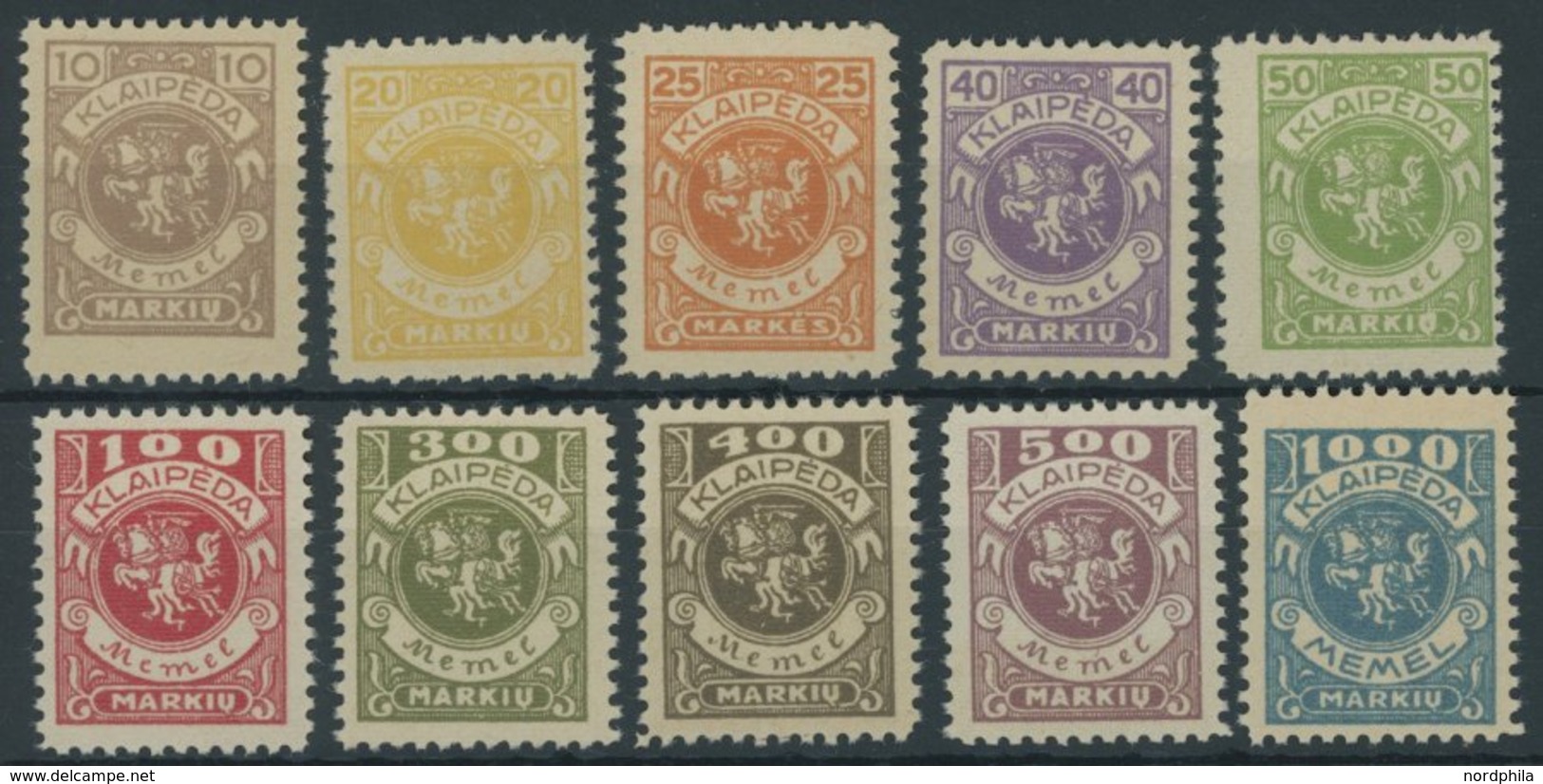 MEMELGEBIET 141-50 **, 1923, Wappenreiter, Postfrisch, Pracht, Mi. 230.- - Memel (Klaïpeda) 1923